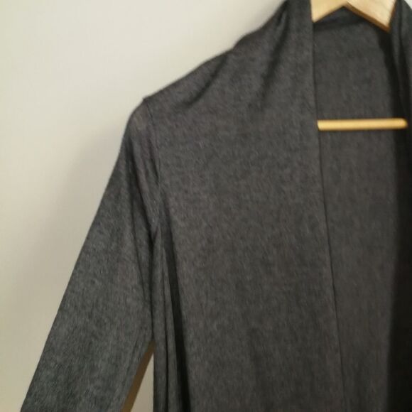 ARITZIA Dark Grey Thin Knit Warm Open Front Cashmere Cardigan Size extra-small - Picture 3 of 9